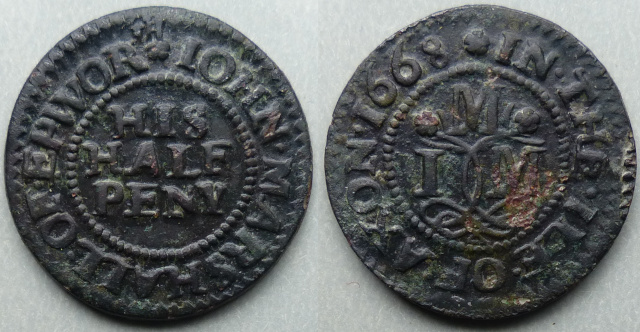 Epworth, John Marshall 1668 halfpenny token